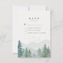 Rustikale Hochzeit des Pinienwaldes RSVP Karte