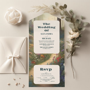 Rustikale Hochzeit des Waldes All In One Einladung