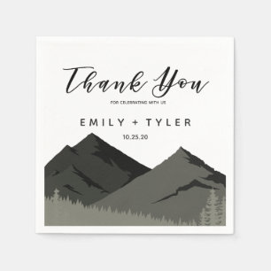 Rustikale Hochzeit des Waldes in den Bergen Serviette