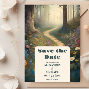 Rustikale Hochzeit des Waldes Save The Date