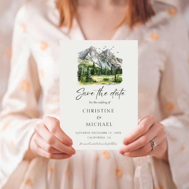 Rustikale Hochzeit des Waldwaldes Pinienwald Save The Date (Von Creator hochgeladen)