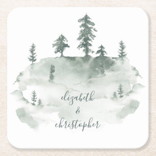 Rustikale Hochzeit des Weinwaldes Rechteckiger Pappuntersetzer