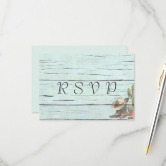 Rustikale Hochzeit des Westerns RSVP Karte