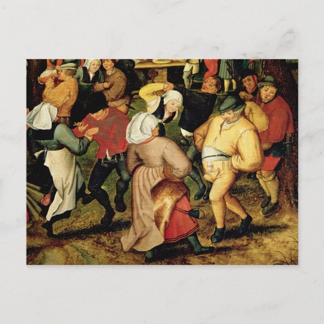 Rustikale Hochzeit, Details der Tanzenden Postkarte (Vorderseite)