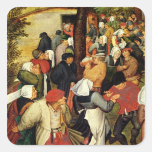 Rustikale Hochzeit, Details der Tanzenden Quadratischer Aufkleber