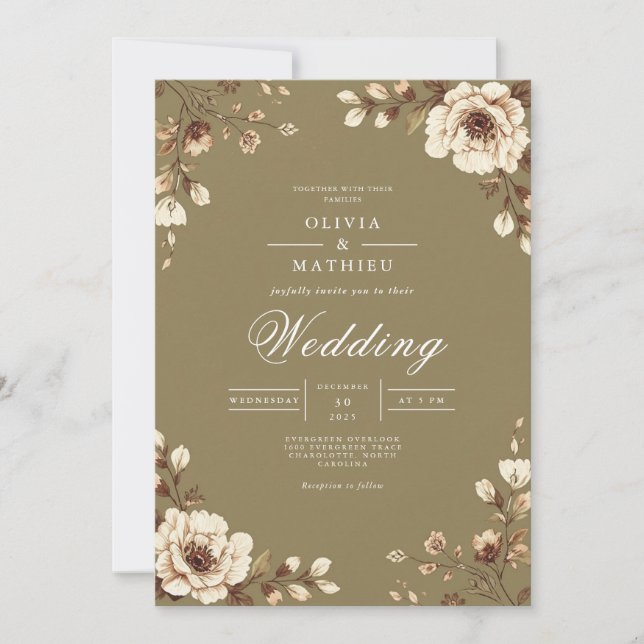Rustikale Hochzeit Einladung (Vorderseite)