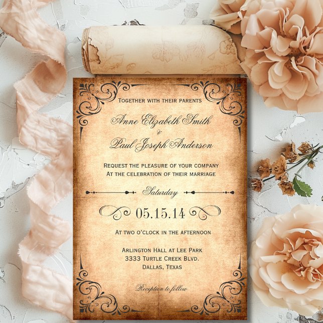 Rustikale Hochzeit Einladung (Rustic vintage wedding invitation)