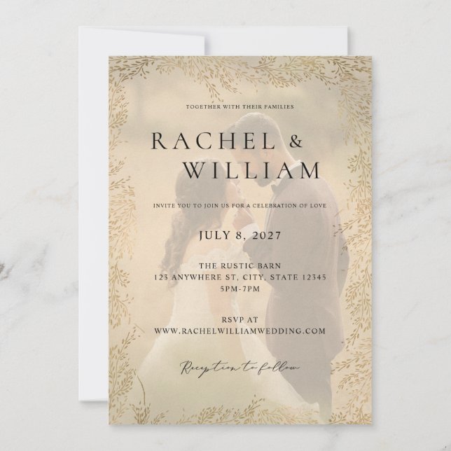 Rustikale Hochzeit Einladung (Rückseite)