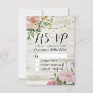 Rustikale Hochzeit floraler UAWG RSVP Karte
