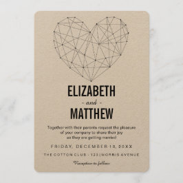 Rustikale Hochzeit | geometrisch minimalistisch Einladung