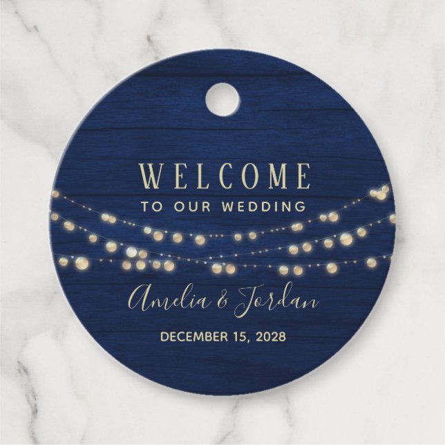 Rustikale Hochzeit Geschenkanhänger (Vorderseite)