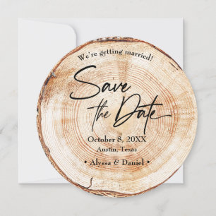 Rustikale Hochzeit Holzkorn Save-the-Date Foto Einladung