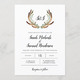 Rustikale Hochzeit im Grünen Einladung