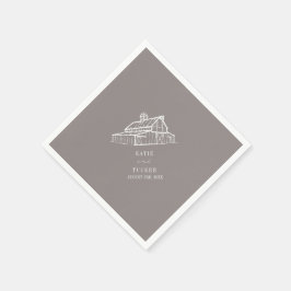 Rustikale Hochzeit im Herbst Amethyst Gray Farm Serviette