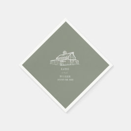 Rustikale Hochzeit im Herbst der Scheunenweide Serviette