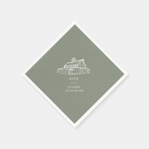 Rustikale Hochzeit im Herbst der Scheunenweide Serviette