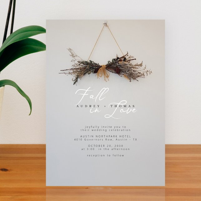 Rustikale Hochzeit im Herbst Einladung mit getrock (Rustic Fall Wedding with Dried Flower Accents Invitation)