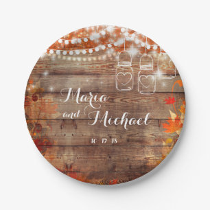 Rustikale Hochzeit im Herbst Herbst Name Teller