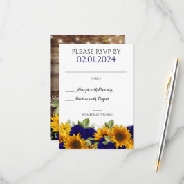 Rustikale Hochzeit im Herbst Navy Rose RSVP-Karte RSVP Karte