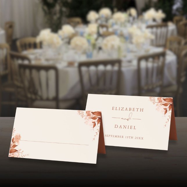 Rustikale Hochzeit im Herbst Platzkarte (Rustic Floral Autumn Fall Wedding Place Card)