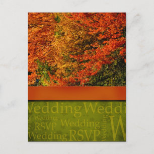 Rustikale Hochzeit im Herbst Postkarte