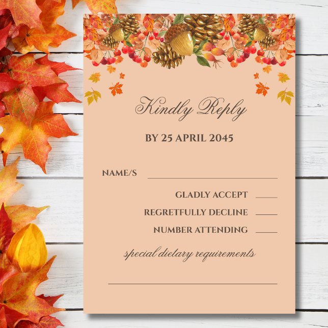 Rustikale Hochzeit im Herbst RSVP Card Herbst (Von Creator hochgeladen)