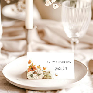Rustikale Hochzeit im Herbst Tischnummer