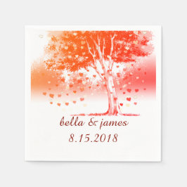 Rustikale Hochzeit im Herbst von Bäumen Napkins Serviette