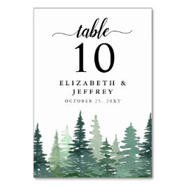 Rustikale Hochzeit im Pinienwald Tischnummer
