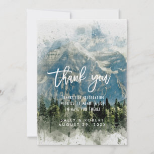 rustikale Hochzeit im Wald der Rocky Mountains Dankeskarte