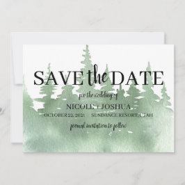 Rustikale Hochzeit im Wasserfarbenwald rettet das  Save The Date