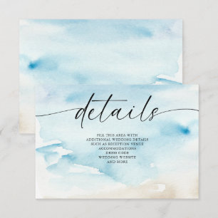 Rustikale Hochzeit im Watercolor Ocean Summer Beac Begleitkarte