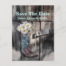 rustikale Hochzeit im Western Save the Date Ankündigungspostkarte
