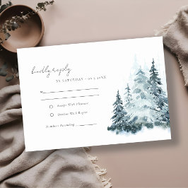 Rustikale Hochzeit im Winterwald Pine RSVP Karte