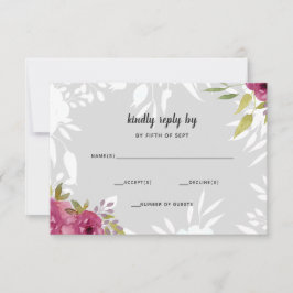 Rustikale Hochzeit in Aquarell Rosa RSVP Karte
