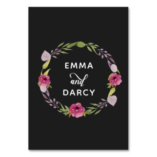 Rustikale Hochzeit in Aquarell Rosa Tischnummer