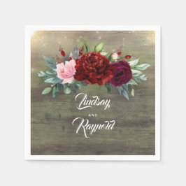 Rustikale Hochzeit in Burgund Serviette