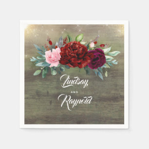 Rustikale Hochzeit in Burgund Serviette