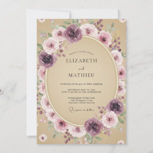 Rustikale Hochzeit in Mauve Serene Einladung