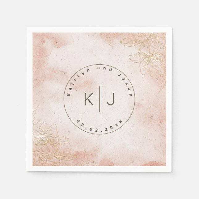 Rustikale Hochzeit in Rosa Serviette (Vorderseite)