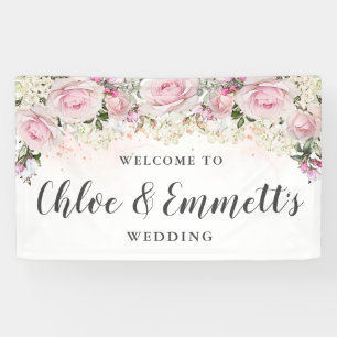 Rustikale Hochzeit in Rosa und Weiß Banner