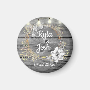 Rustikale Hochzeit in Stringbeleuchtung Magnet