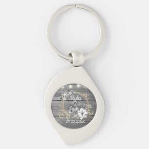 Rustikale Hochzeit in Stringbeleuchtung Schlüsselanhänger