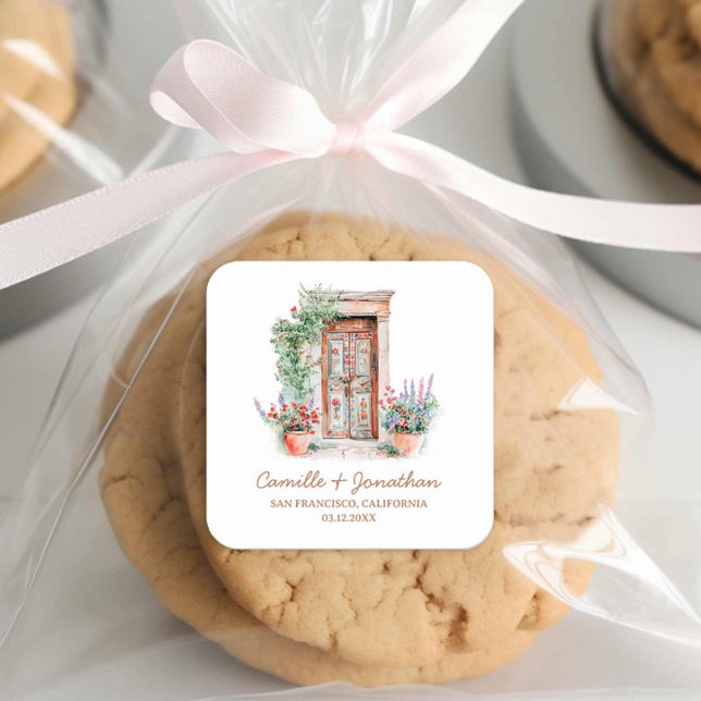 Rustikale Hochzeit in Urlaubsort Gunst Sticker (Rustic Terracotta Wedding  Favor Stickers)