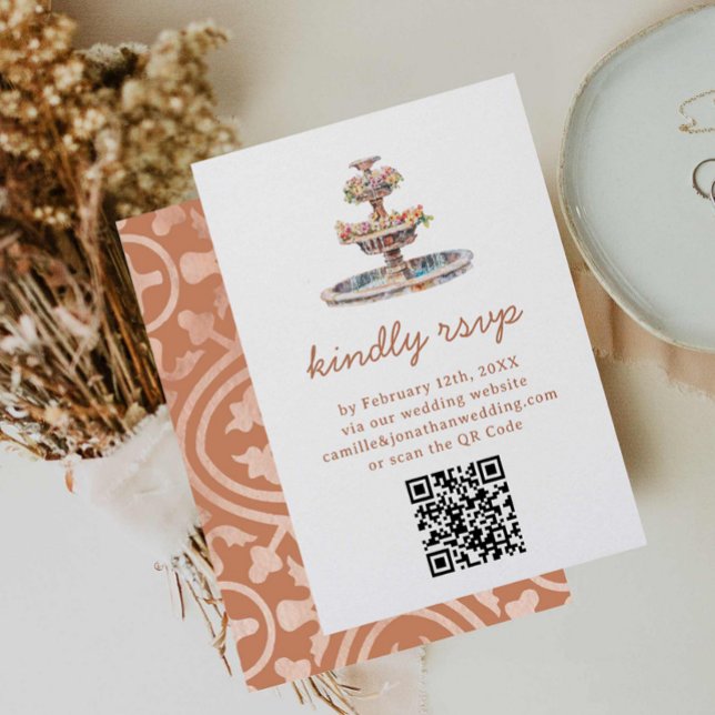 Rustikale Hochzeit in Urlaubsort QR Code RSVP-Kart RSVP Karte (Rustic Outdoor Wedding QR Code RSVP Card)