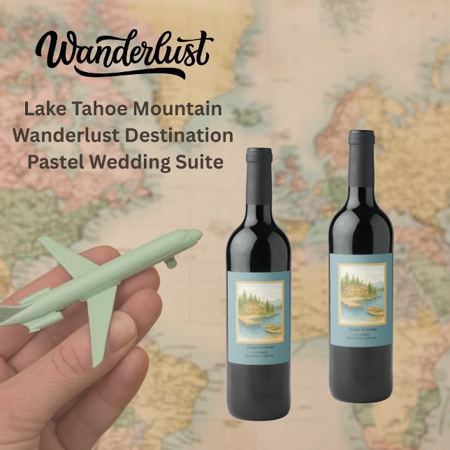 Rustikale Hochzeit in Urlaubsort Tahoe Weinetikett (Von Creator hochgeladen)