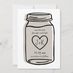 Rustikale Hochzeit   Jar Save the Date Karte - neu