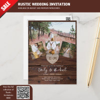Rustikale Hochzeit lädt Foto Collage Moderne