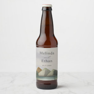 Rustikale Hochzeit & Lake Evergreen Bierflaschenetikett