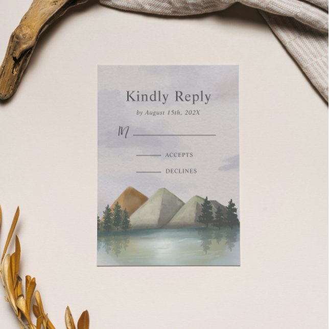 Rustikale Hochzeit & Lake Evergreen RSVP Karte (Von Creator hochgeladen)